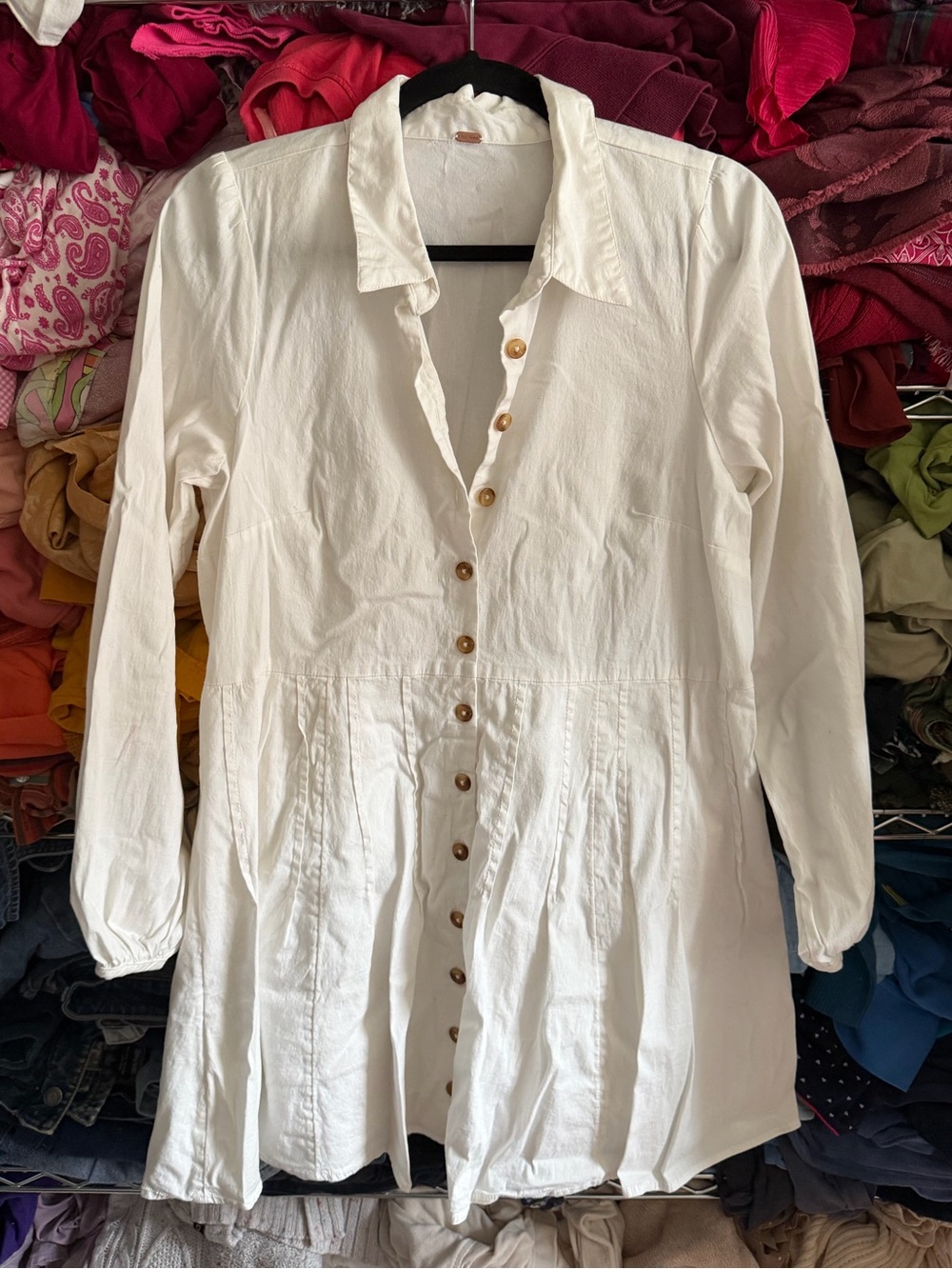 Free People White Shirt Dress Size S/M